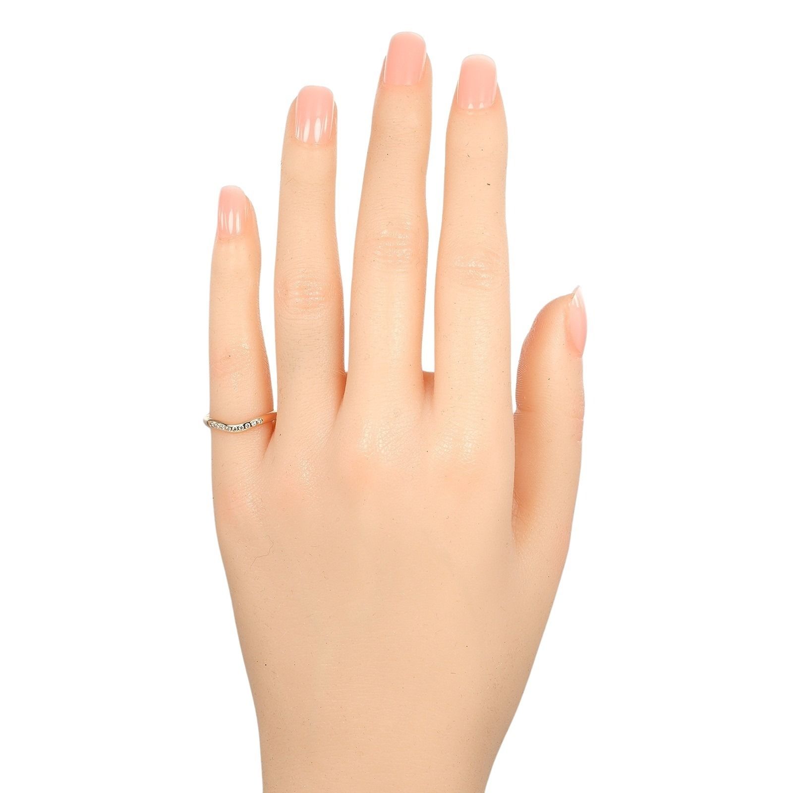 TIFFANY-Co. ティファニー カーブドバンド K 18ピンクゴールド×9 Pダイヤモンド 5号 レディース 2.2 g リング 指輪