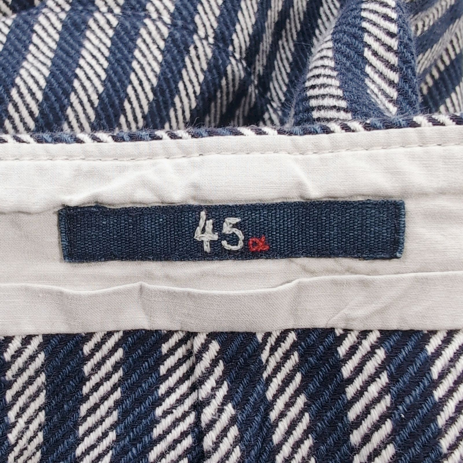 45r カルゼヒッコリーパンツ 藍染 インディゴ ワイド 3(L) 綿100