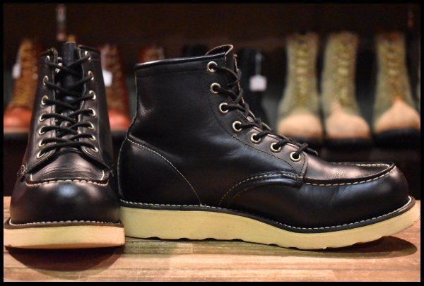 6.5E 犬タグ レッドウィング 8179 アイリッシュセッター 黒 ブラッククローム モックトゥ 編み上げ ブーツ redwing HOPESMORE FJ493