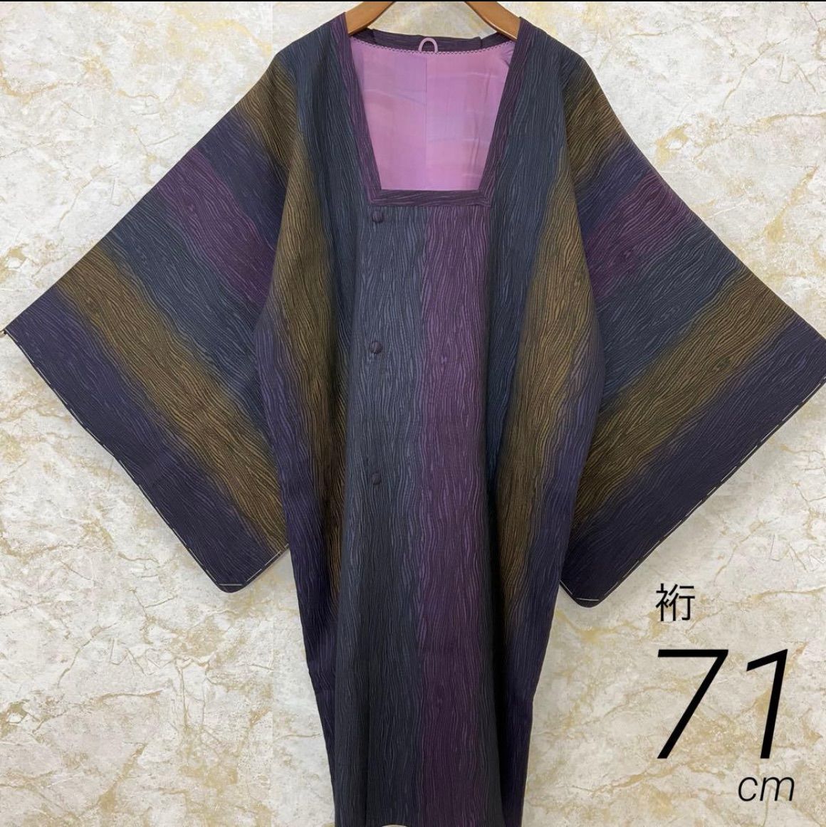 kimono one kimonoarisa 厳選 同然 センスの良いロング道行コート グラデーション 正絹 仕付け糸付き 余り布付き 裄長 ロング 裄71丈106