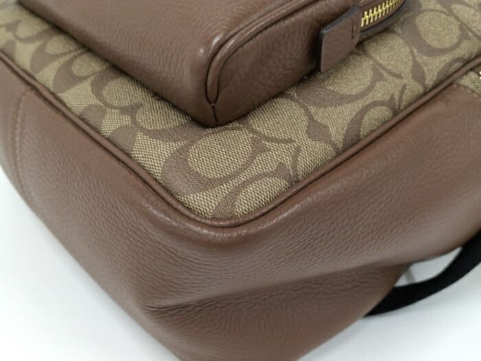 COACH リュックサック シグネチャー ブラウン D2221