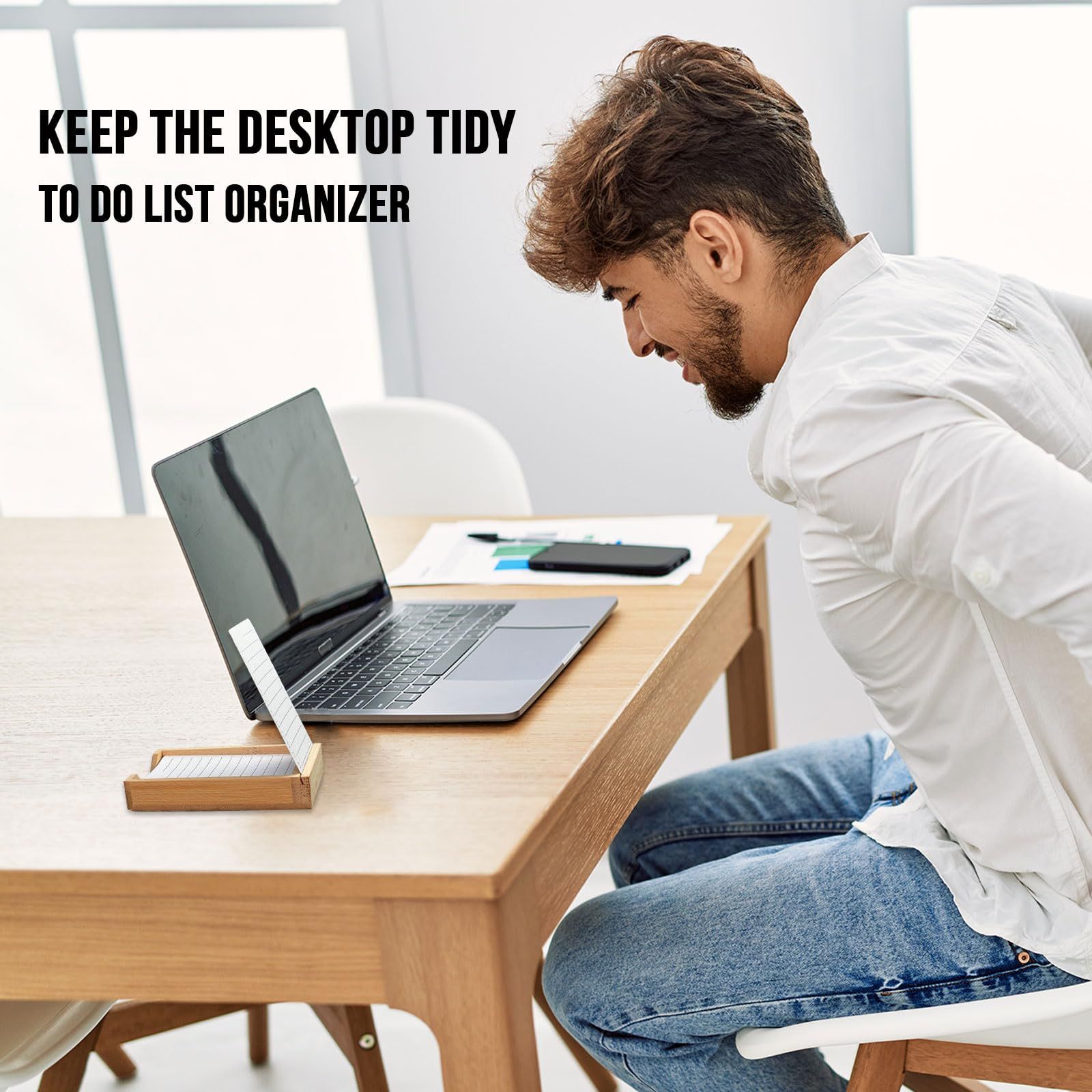 Daily To Doリストプランナー 2パック デイリーToDoチェックリストカード バンブースタンド To Doカード100枚 生産性システムプランナー ノートブック 仕事用 オフィス ボックス2個 カード100枚入り