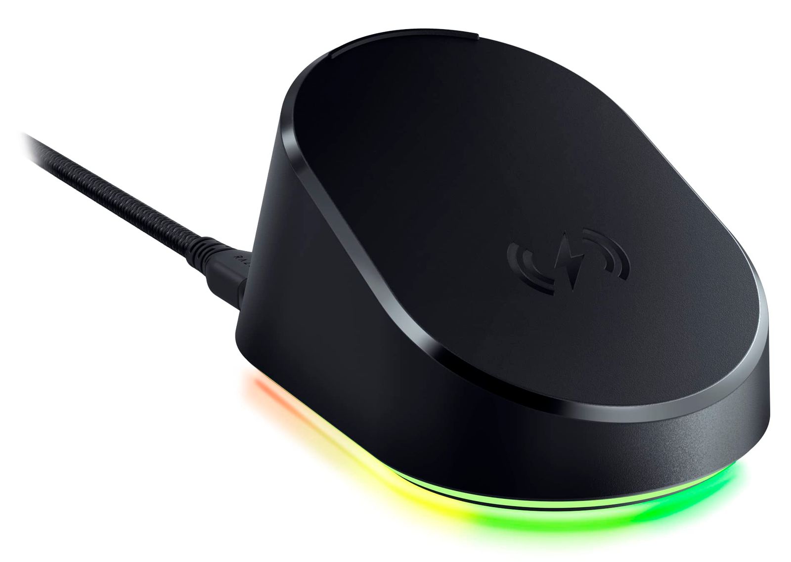 Razer レイザー Mouse Dock Pro ワイヤレス充電レシーバー マグネット式ワイヤレス充電ドック 置くだけで安定した充電が HyperPolling 4 KHz トランシーバー搭載 の Chroma RGB ライティングゾーン