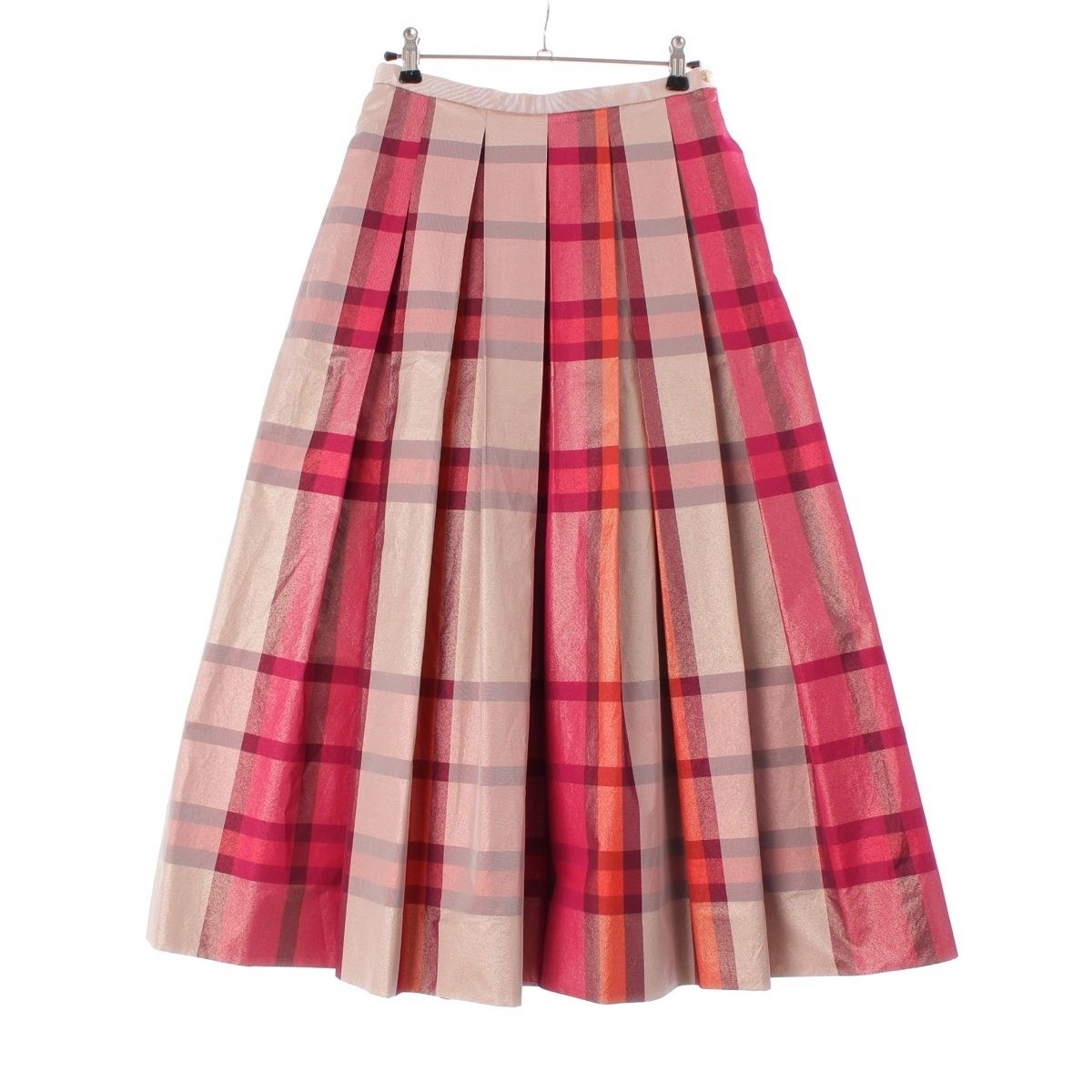 ドゥロワー 販売 23AW ラメ マドラスチェック フレア スカート 6524  