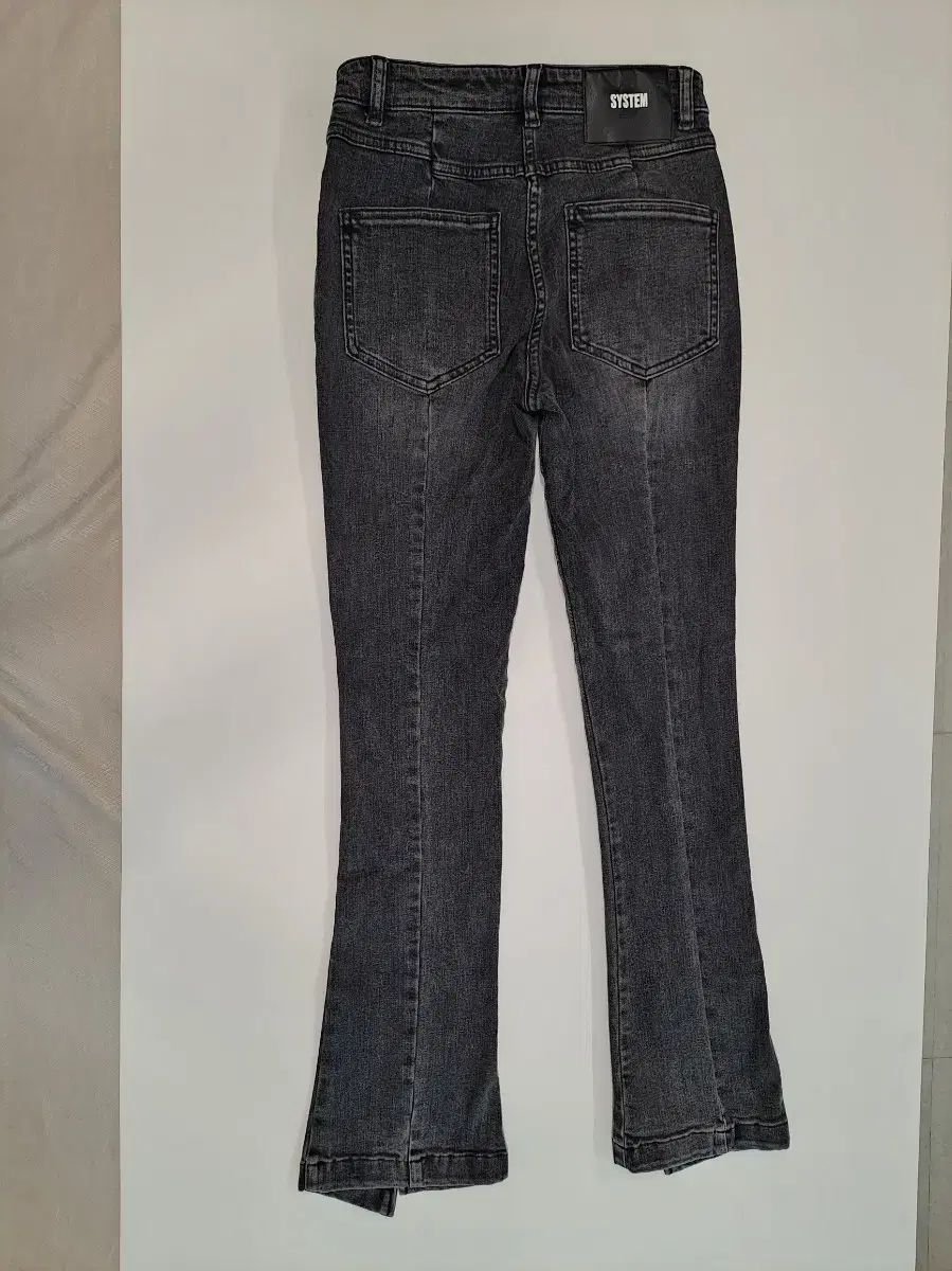 SYSTEM スプリット ブラック デニム パンツ