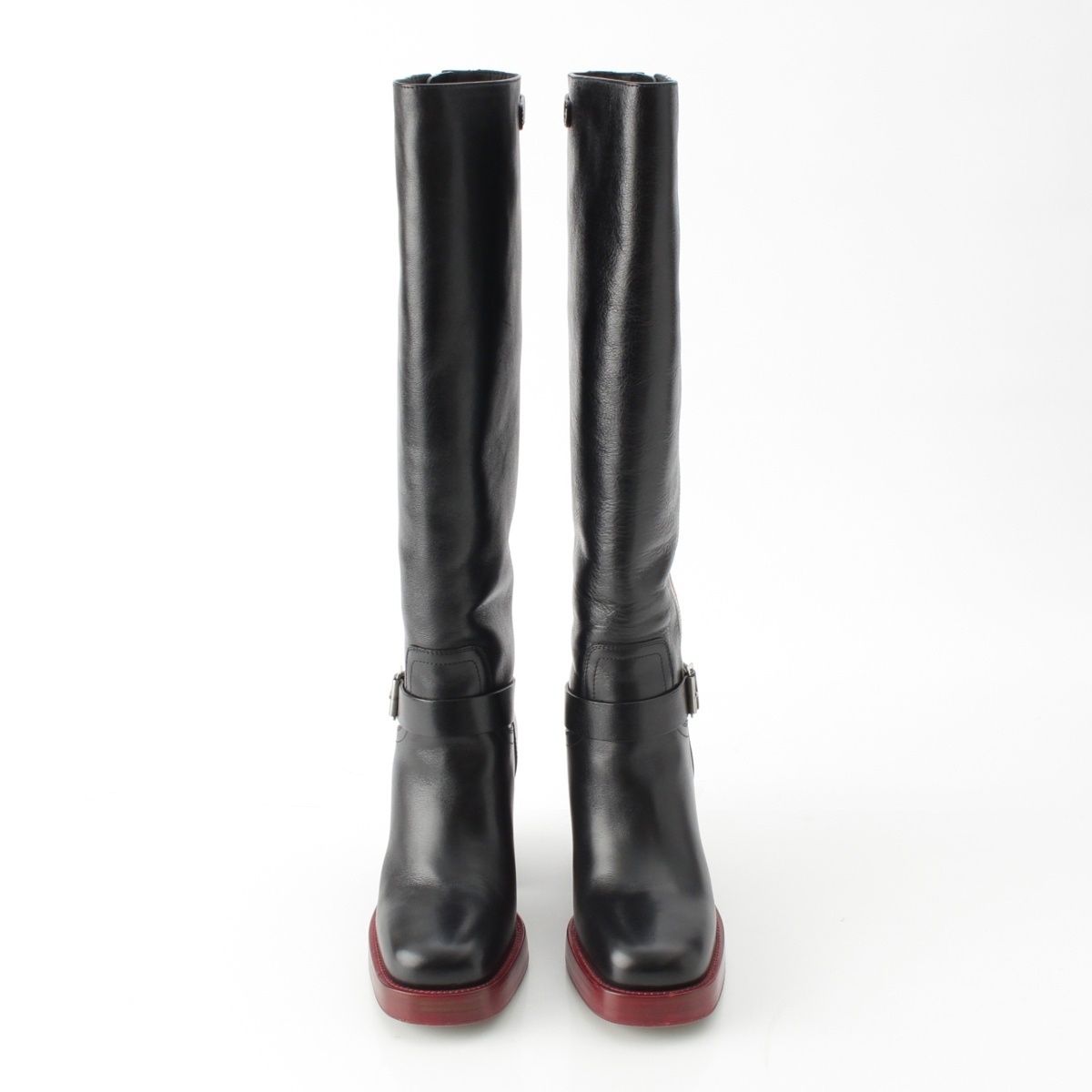 ディオール 18AW レザー ベルト ヒール エンジニア ロング ブーツ