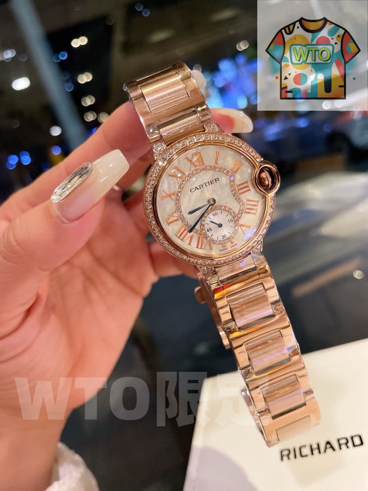  今日 Cartier カルティエ ブルーバルーン ダイヤモンドを 嵌しゴールド調で 感に満ちる 腕時計(デジタル) 時計