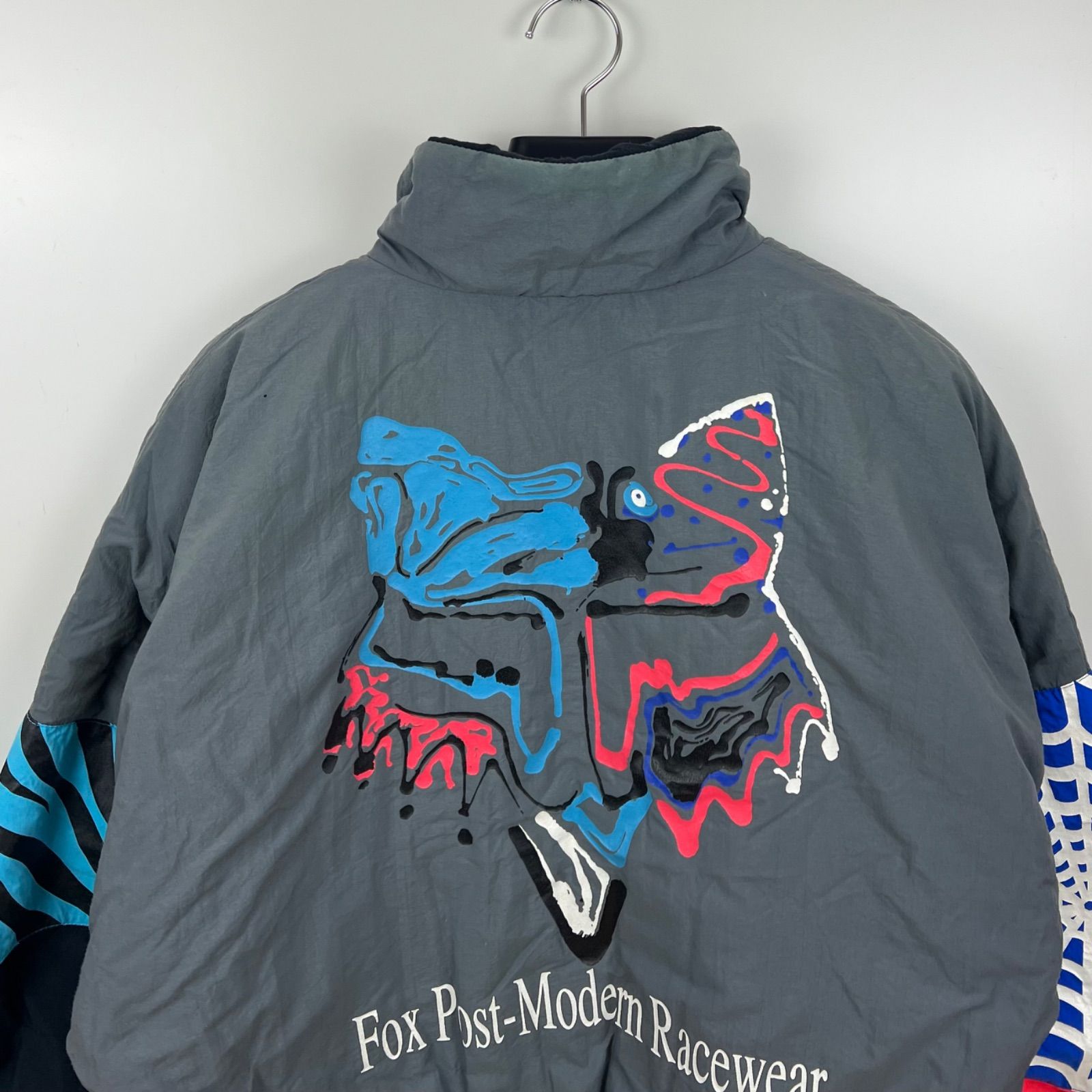 FOX RACING 80s USA special vintage IMAGE full pattern puf jacket M
