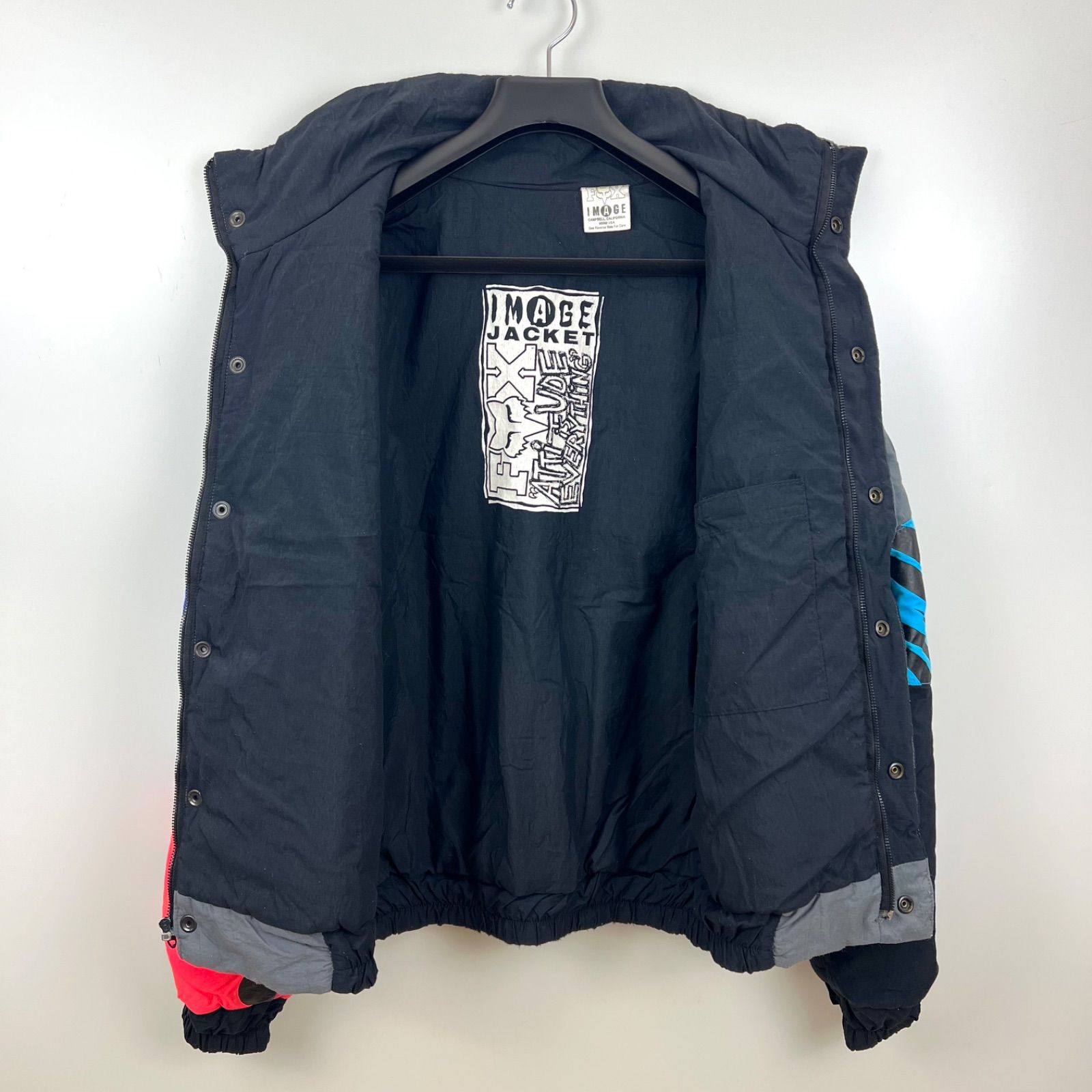 FOX RACING 80s USA special vintage IMAGE full pattern puf jacket M