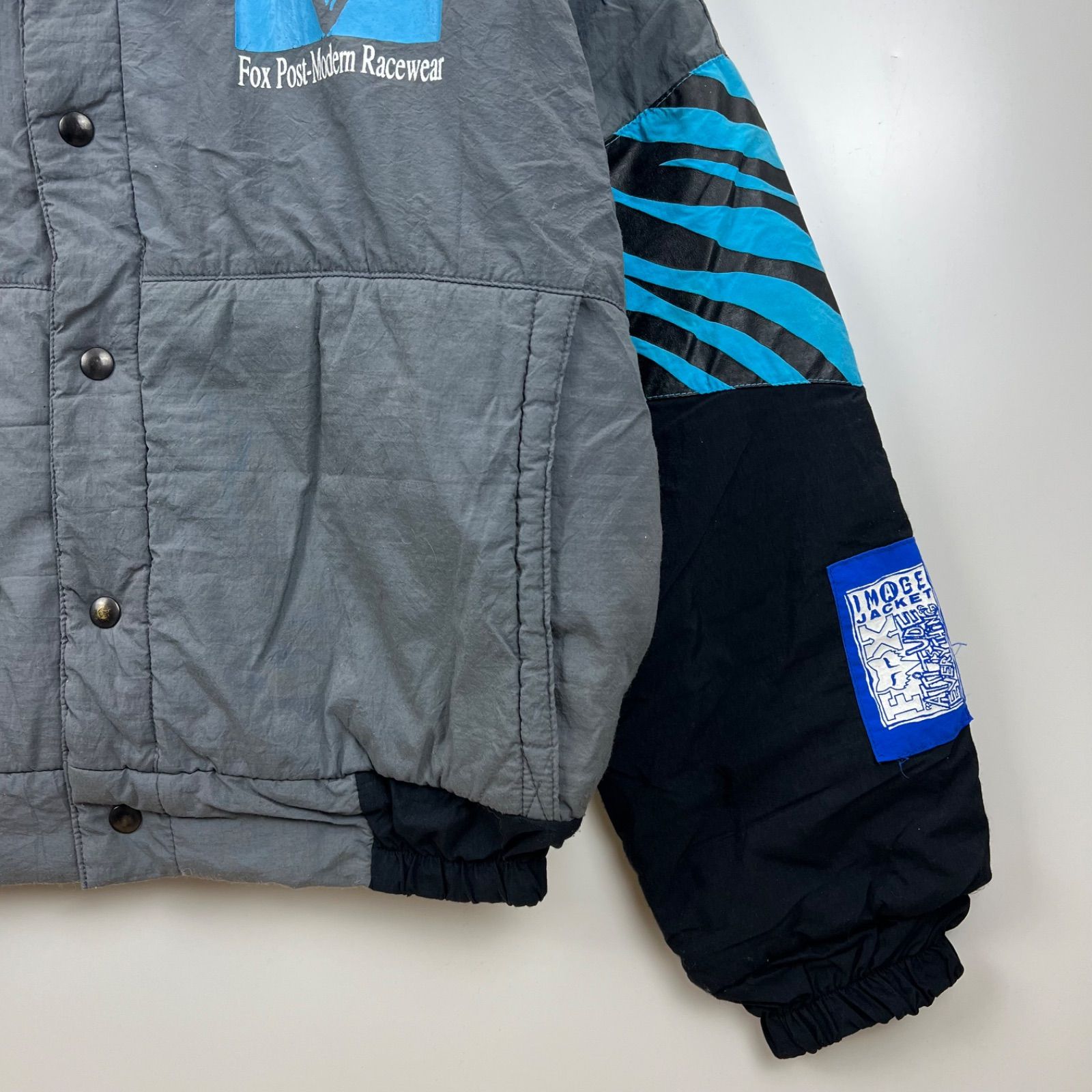 FOX RACING 80s USA special vintage IMAGE full pattern puf jacket M