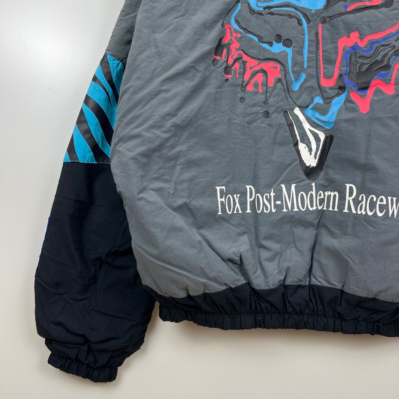 FOX RACING 80s USA special vintage IMAGE full pattern puf jacket M