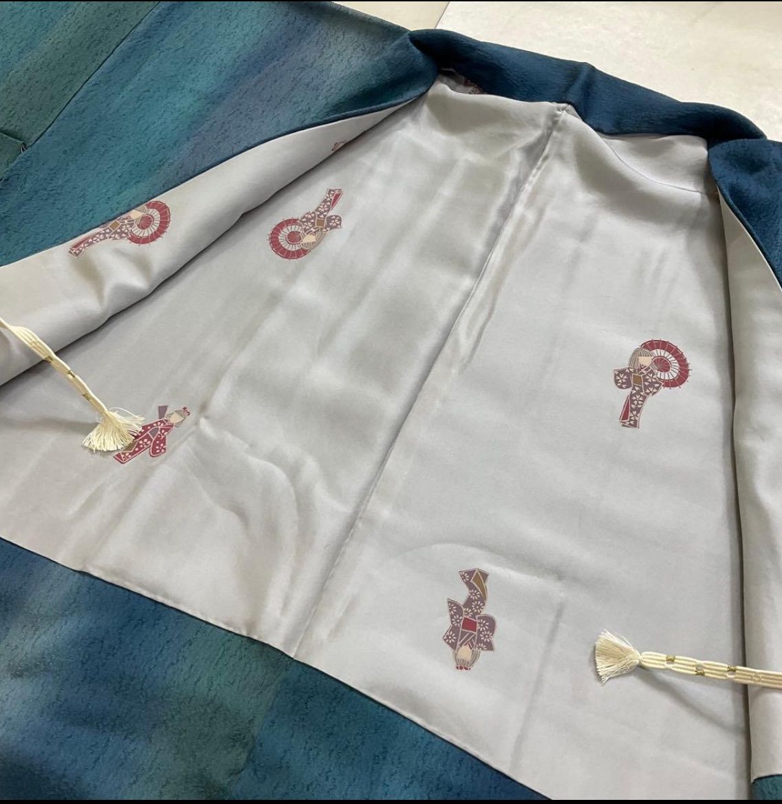  kimono one kimonoarisa 厳選 センスの良い長羽織 正絹 グラデーション 裄長 ロング 裄69.5丈93.5 羽織 着物 浴衣