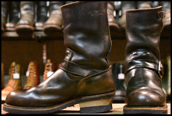 6.5D PT83 92年1月刻印 レッドウィング 8270 ナイフポケット エンジニア ブラック 黒 スチールトゥ ブーツ redwing HOPESMORE FJ499