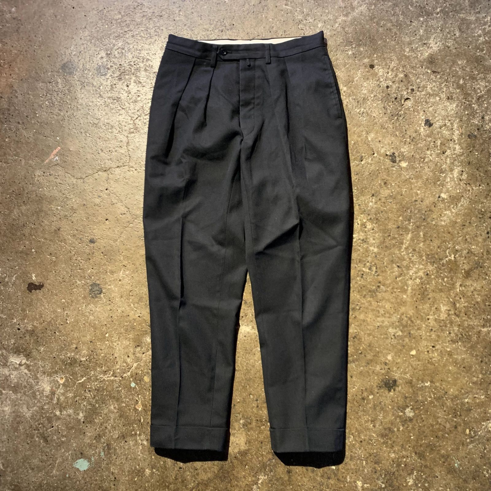 NEAT 2タック トラウザーズ ポリエステル コットン ブラック 44 ニート