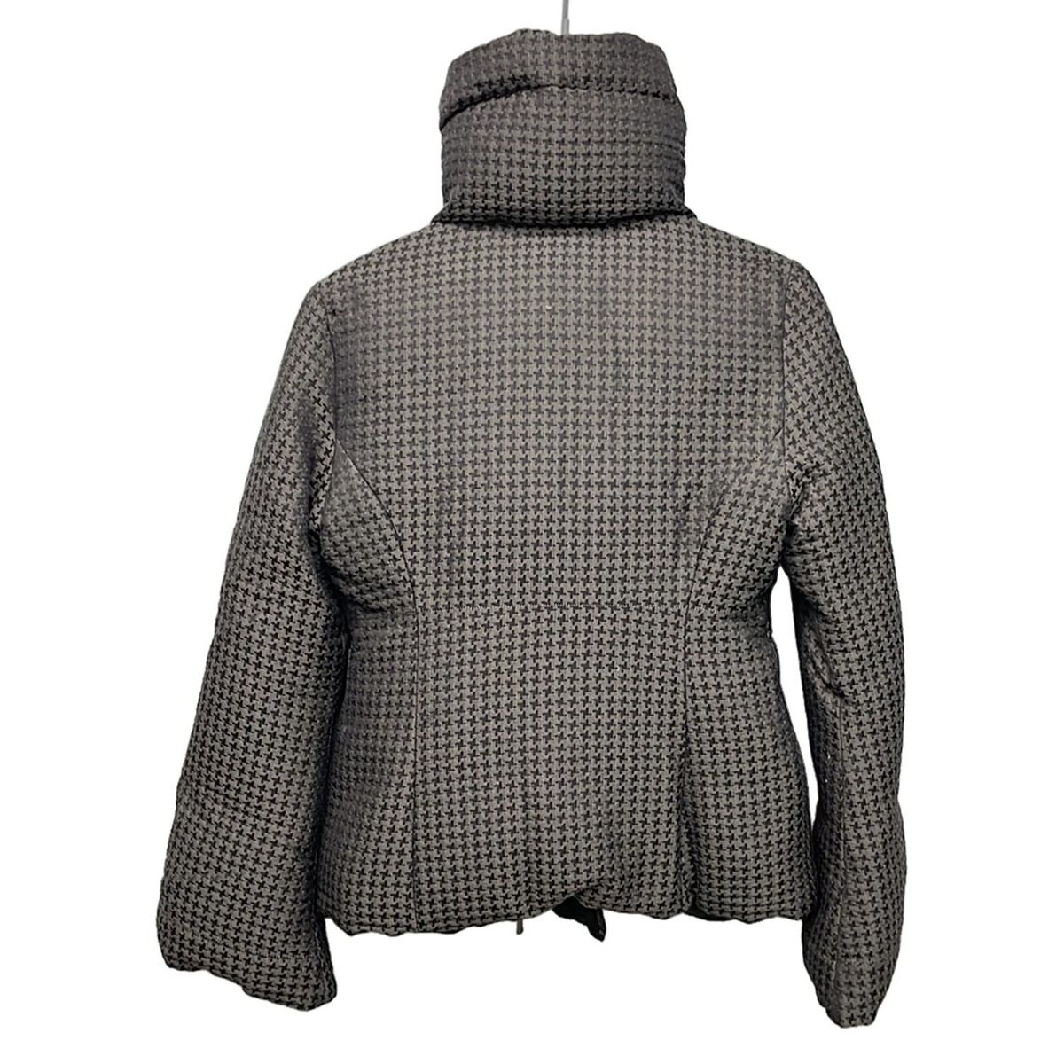 ARMANICOLLEZIONI アルマーニコレッツォーニ ブルゾン サイズ40 M レディース ダークブラウン×黒 長袖 中綿 千鳥格子 冬