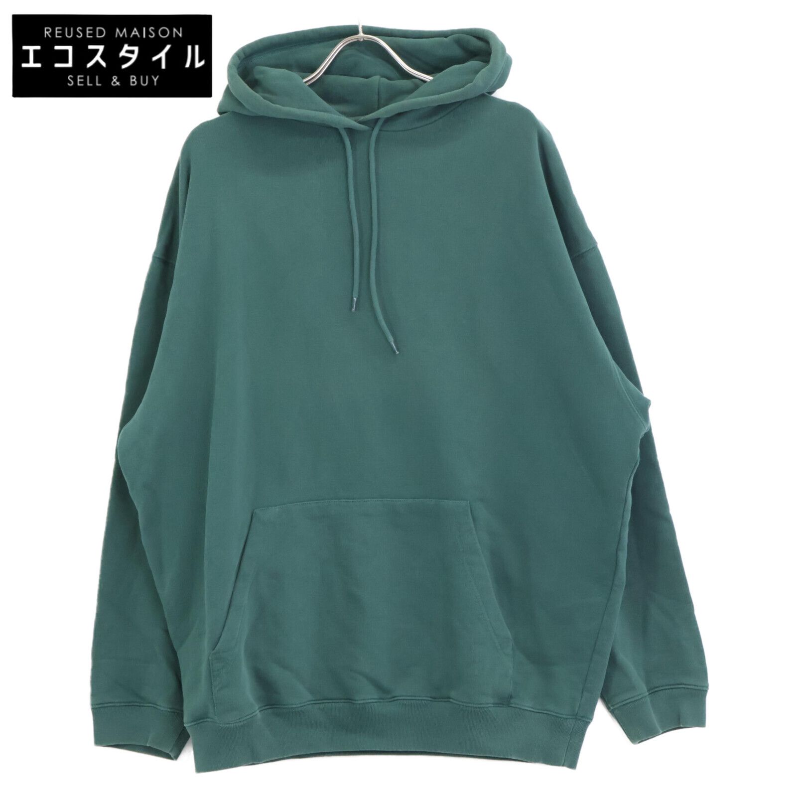 BALENCIAGA バレンシアガ グリーン 570811 バックロゴ パーカー L