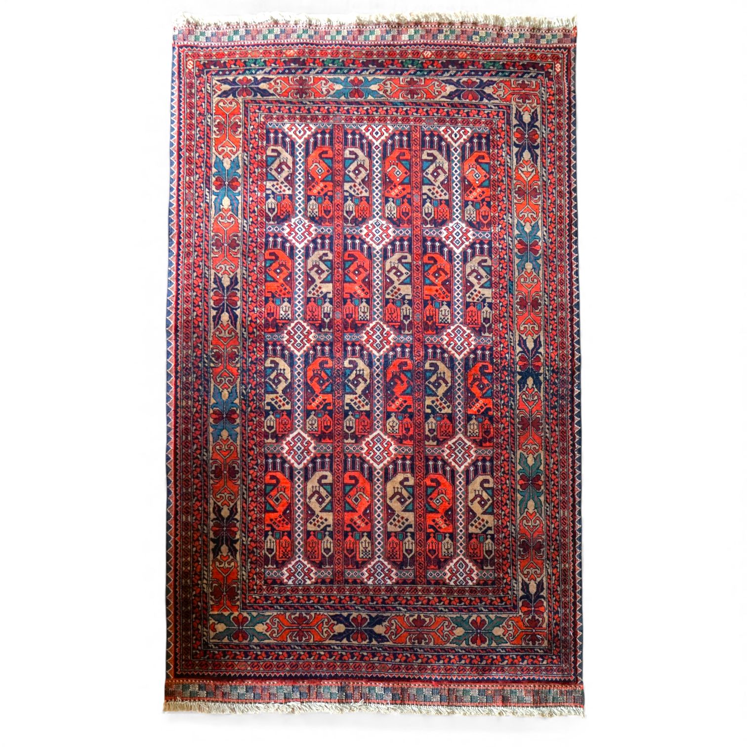 131x93cm　手織り アフガン 絨毯　トルクメン　ペルシャ　アーカイブ 131x93cm 手織り アフガン 絨毯 トルクメン ペルシャ アーカイブ