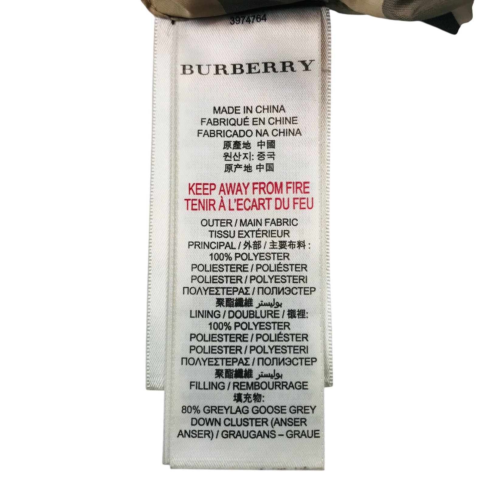 BURBERRY☆バーバリー・キッズ 裏地バーバリーチェック総柄 リボン 