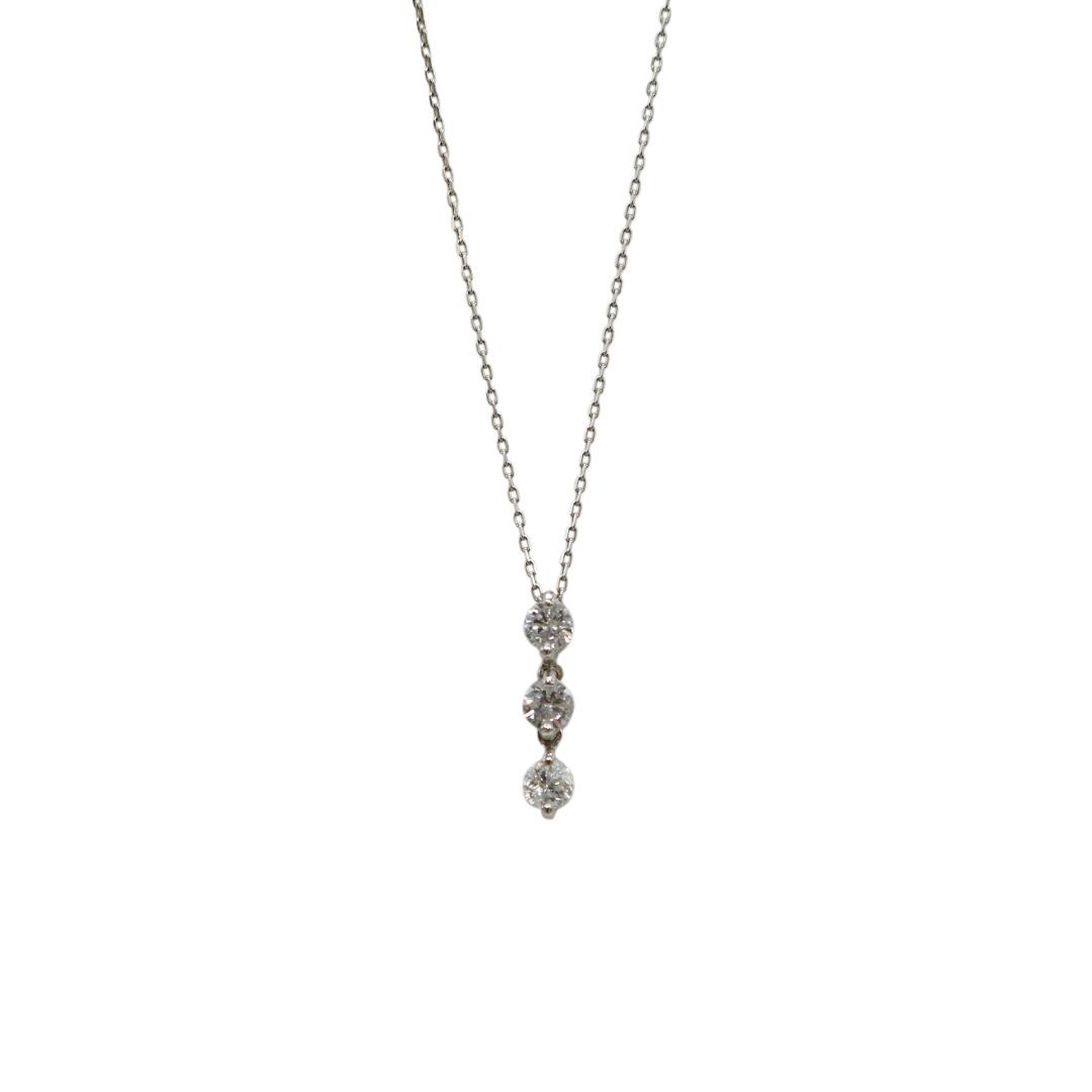 PT900 850 D0.30ct 3粒 ダイヤモンドネックレス レディース JD-HG-9925