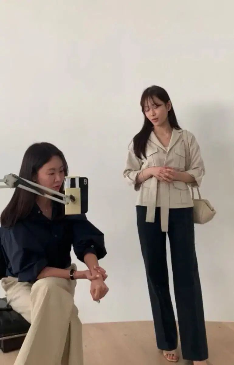 シエ 르네 ベルト付き ジャケット マイルド クリーム s