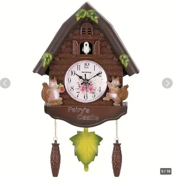 リスの壁掛け時計振り子時計 カラフル 手作り おしゃれ リス アニマル 掛時計 カラクリ時計 鳩時計 壁掛け時計 アラビア数字 ギフト ス リビングルーム 子供部屋 寝室