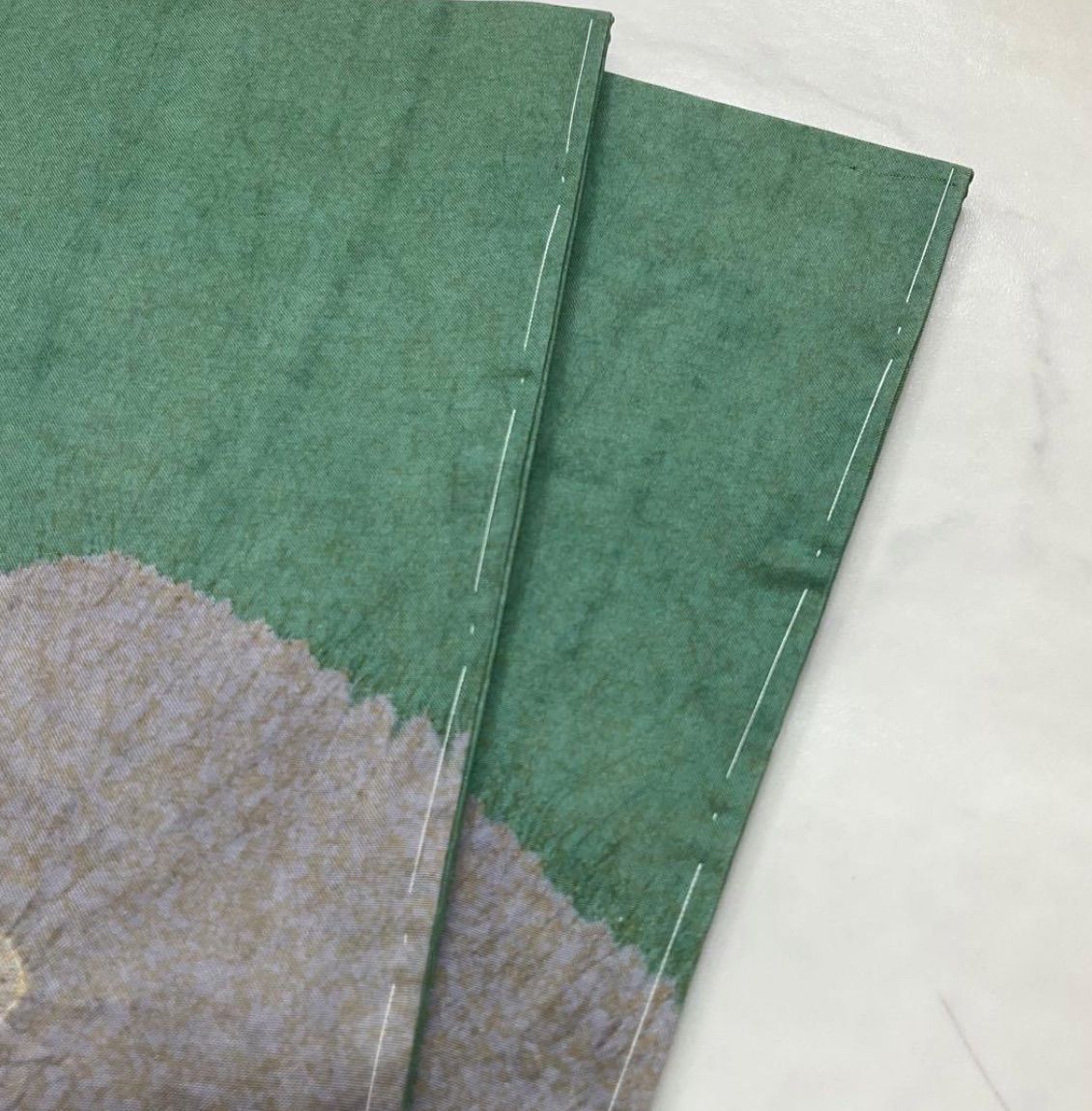 大島紬に友禅と絞りの素敵なロング道行コート 正絹