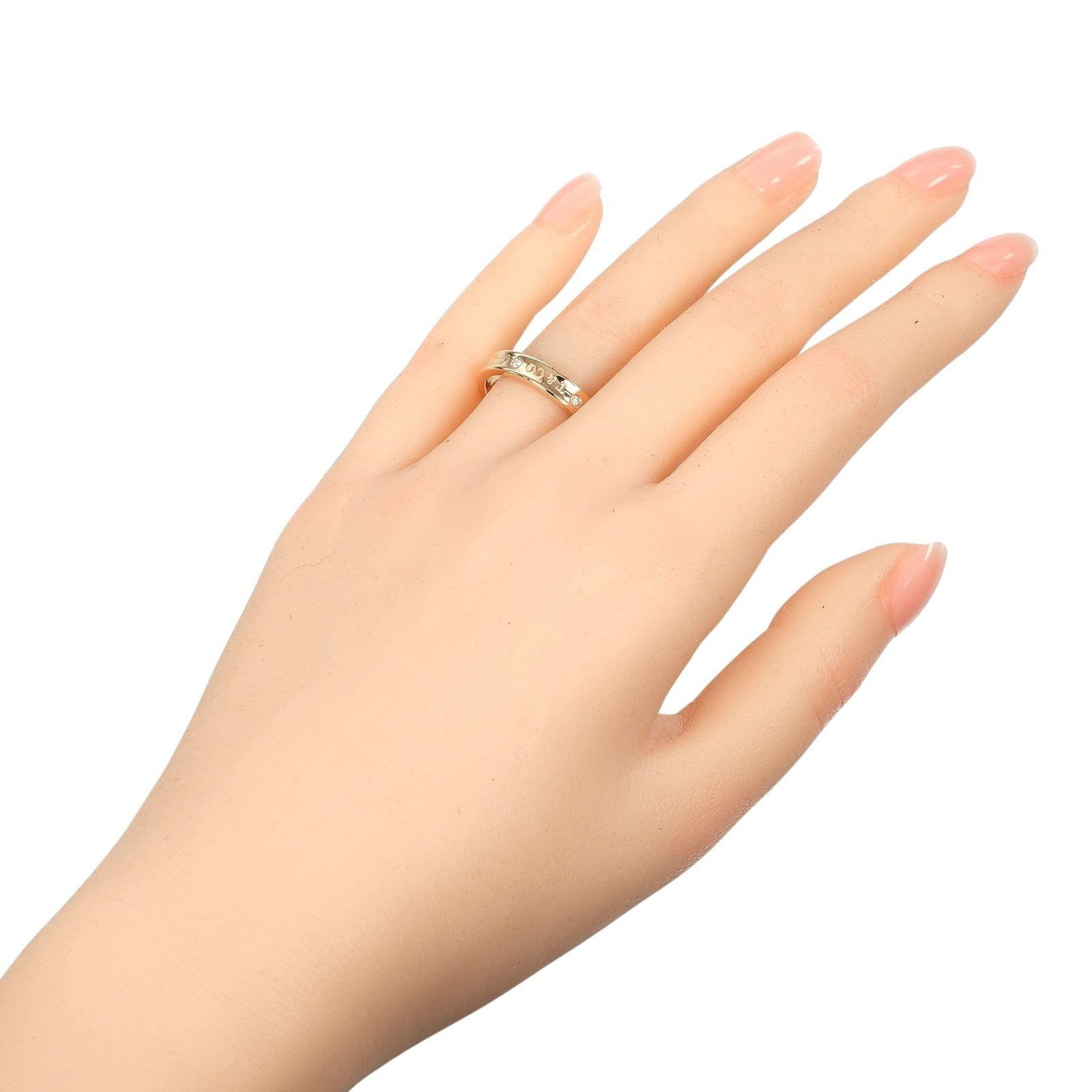 TIFFANY-Co. ティファニー 1837 K 18ピンクゴールド×2 Pダイヤモンド 15号 レディース 6.2 g リング 指輪