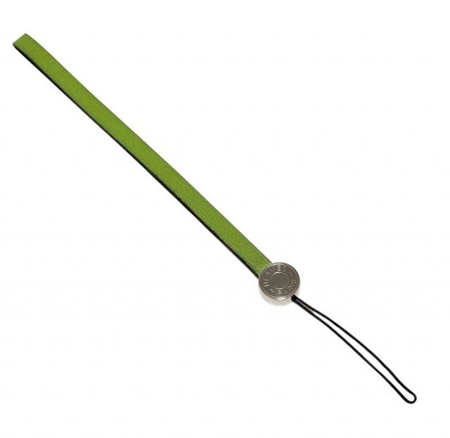 エルメス ストラップ セリエ 携帯ストラップ グリーン 黄緑 レザー