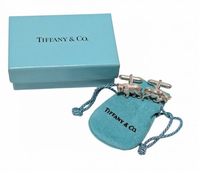 ティファニー カフス カフリンクス SV925 ベアー アニマル 牛 ブル