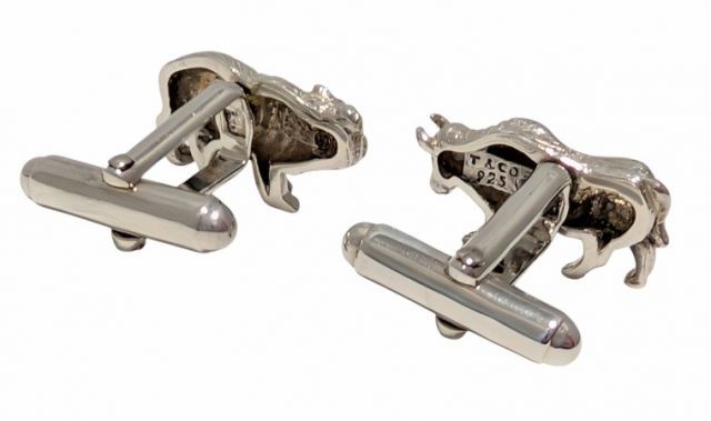 ティファニー カフス カフリンクス SV925 ベアー アニマル 牛 ブル