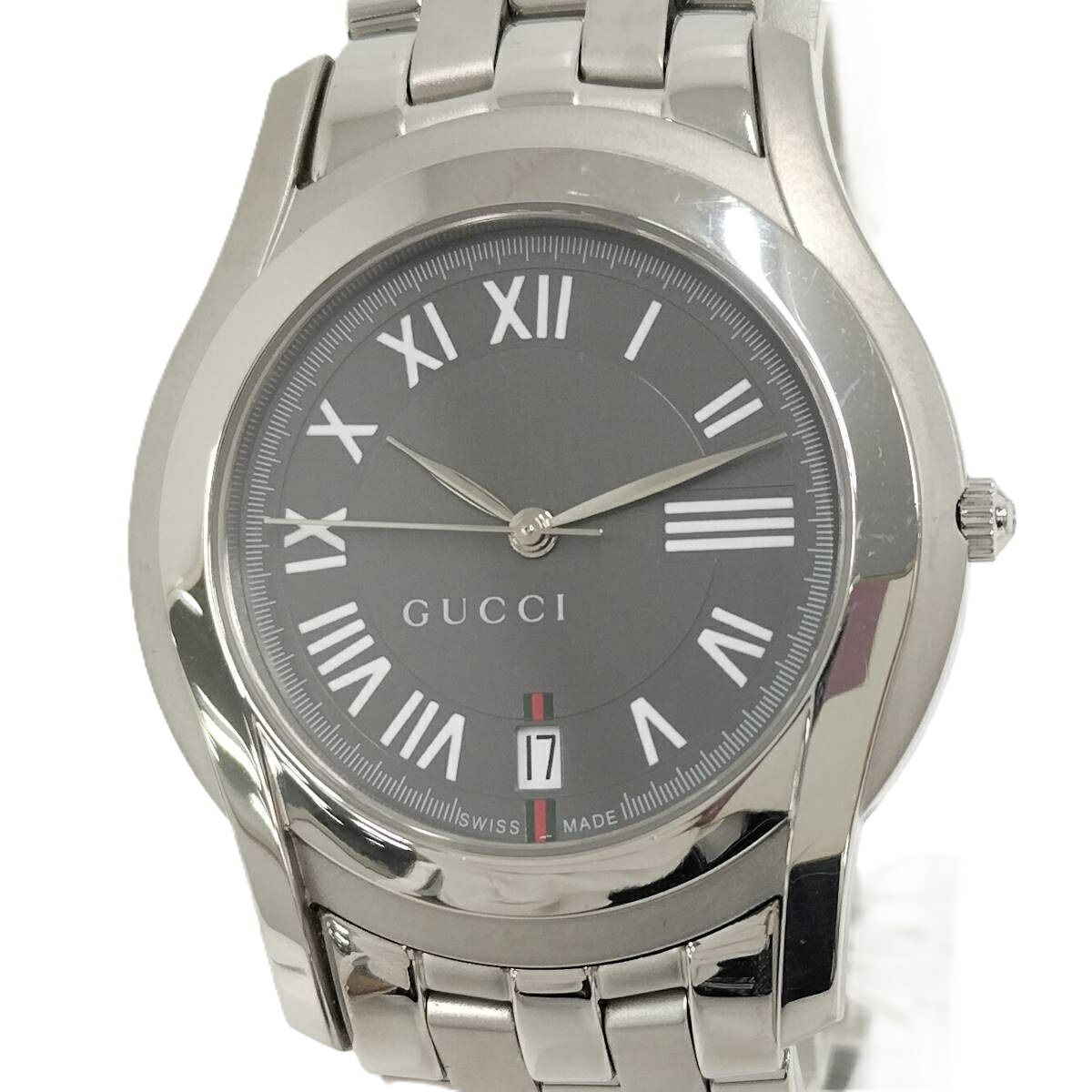 GUCCI Gクラス メンズ腕時計 SS クオーツ グレー文字盤 5500M