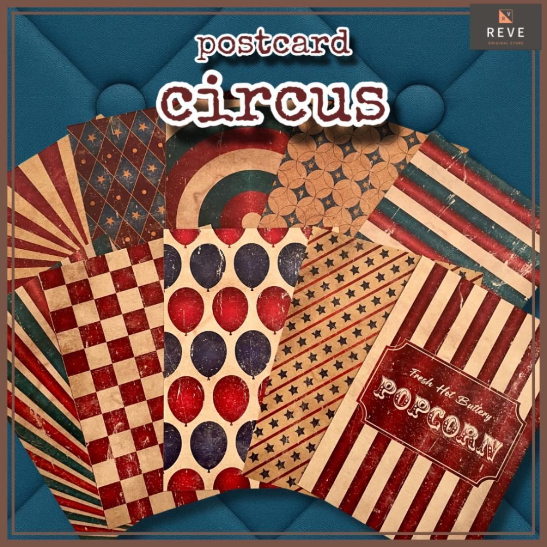 ヴィンテージ風ポストカード サーカス柄 10枚セット B レトロ