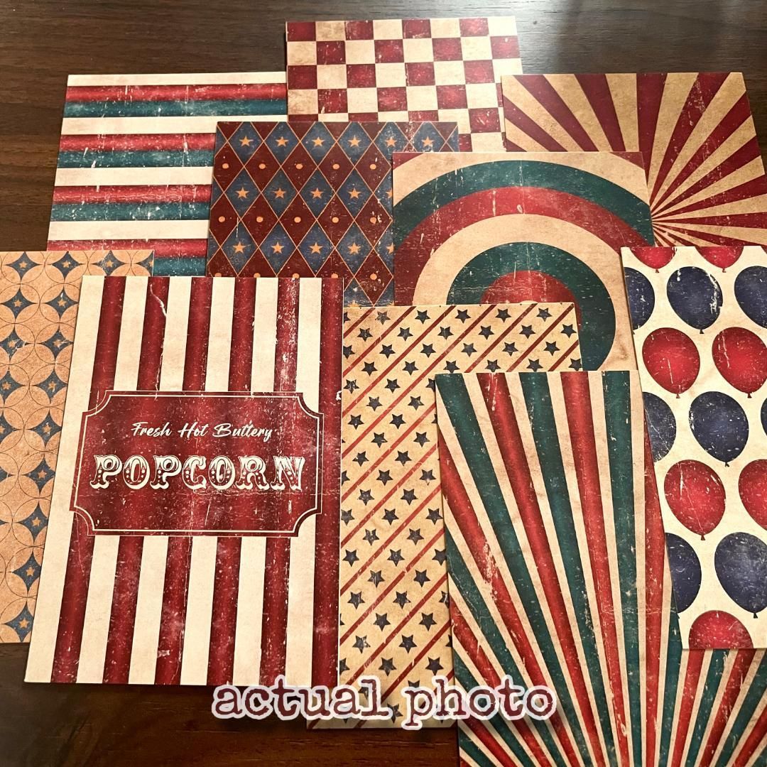 ヴィンテージ風ポストカード サーカス柄 10枚セット B レトロ