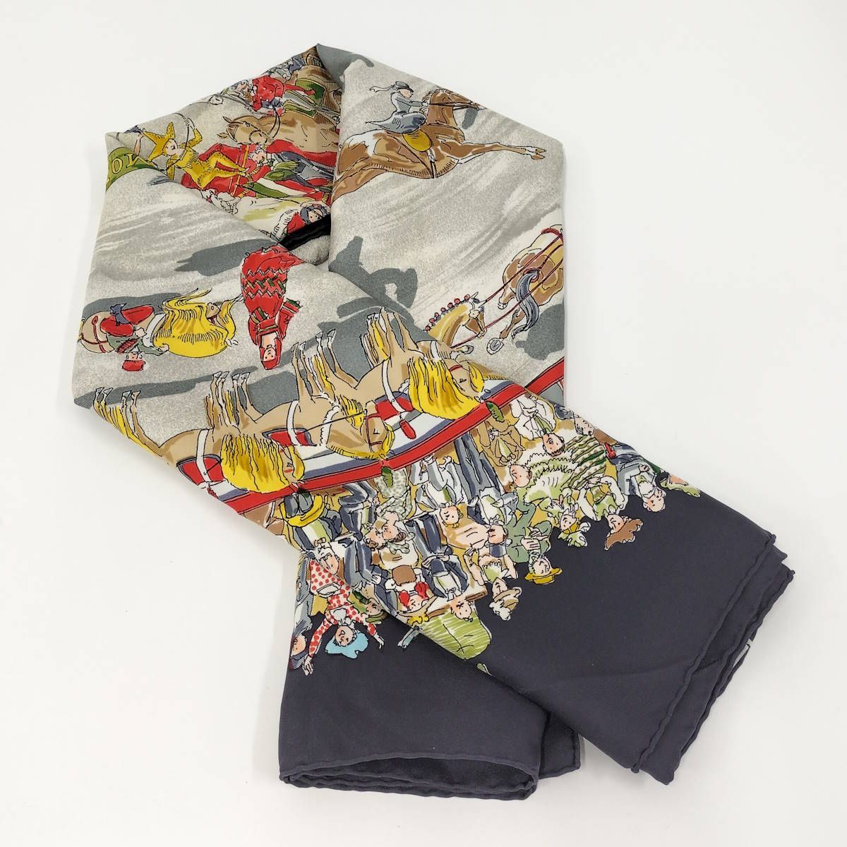 HERMES カレ90 大判スカーフ CIRQUE MOLIER モリエサーカス シルク100