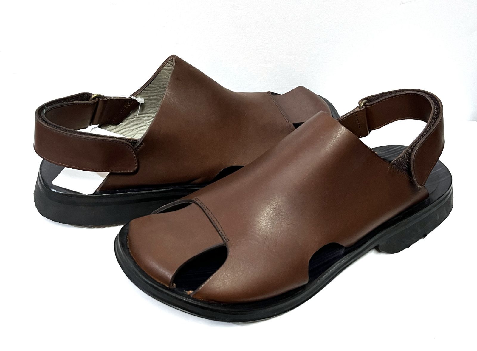 42 27cm相当 イタリア製 CLONE|クローン レザーコンフォートサンダル 革靴 KWY