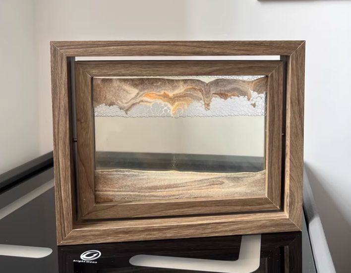 回転 減圧流砂絵画 絵画 リラックス 置き時計 砂時計 タイマー オブジェ おしゃれ 3 D 三次元砂時計 オフィス デスクトップ 装飾 室内装飾 コーヒー