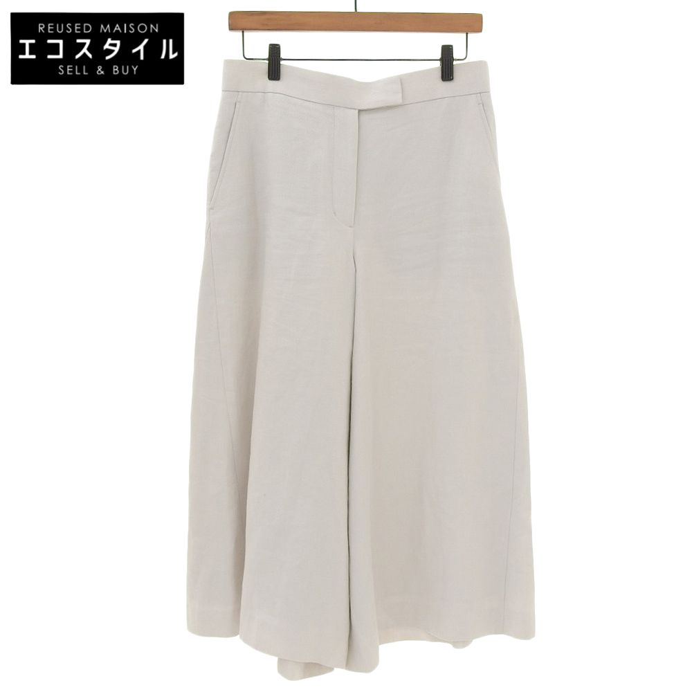 ebure エブール リネン ワイド キュロットスカート パンツ ボトムス レディース ライトグレー 38 38