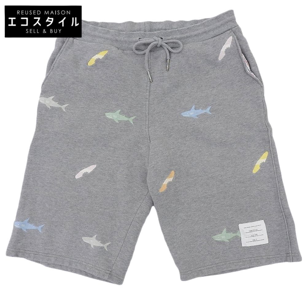 THOM BROWNE トムブラウン コットン シャーク ウェットハーフパンツ ボトムス レディース グレー 3 36