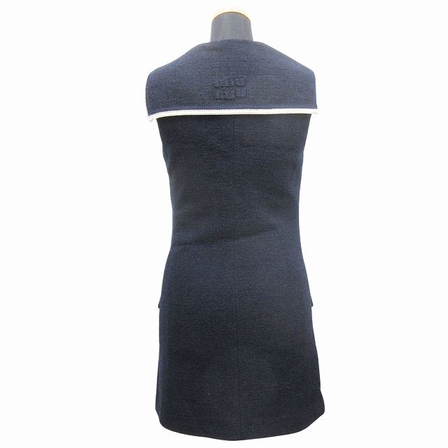 極美品 23SS ミュウミュウ miumiu Tweed mini-dress ツイード ミニ