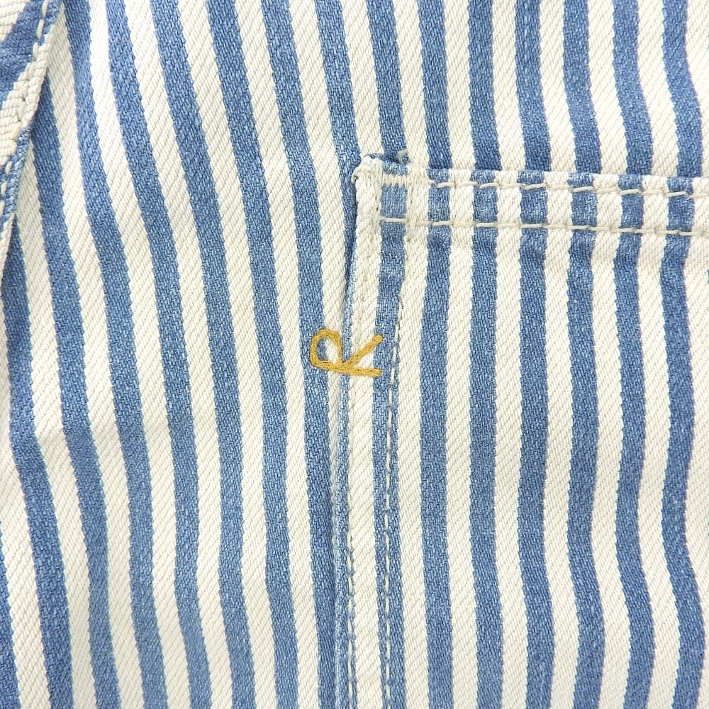  45 R フォーティファイブ アール ストライプ デニムパンツ ボトムス レディース コットンリネン ブルー ホワイト 30 その他 パンツ