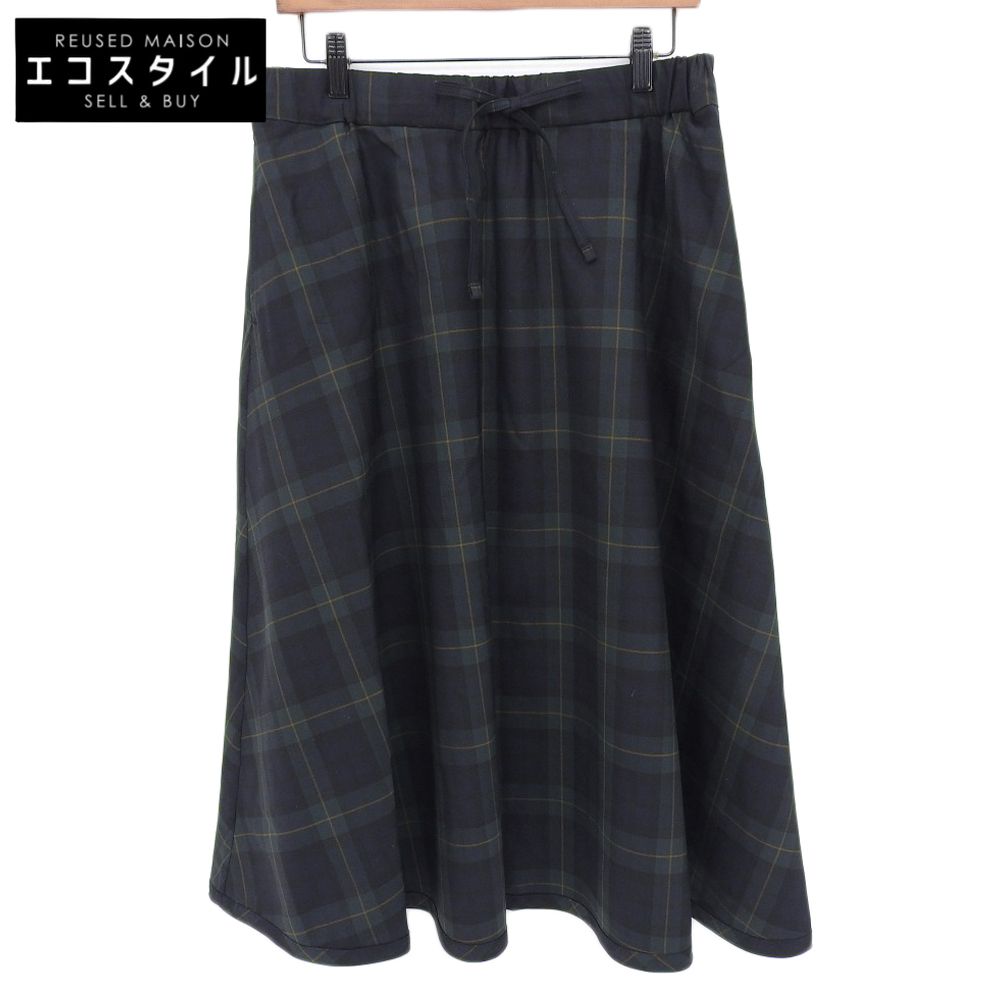 45 R フォーティファイブ アール ウールストレッチのフ スカート レディース グリーン ネイビー ―