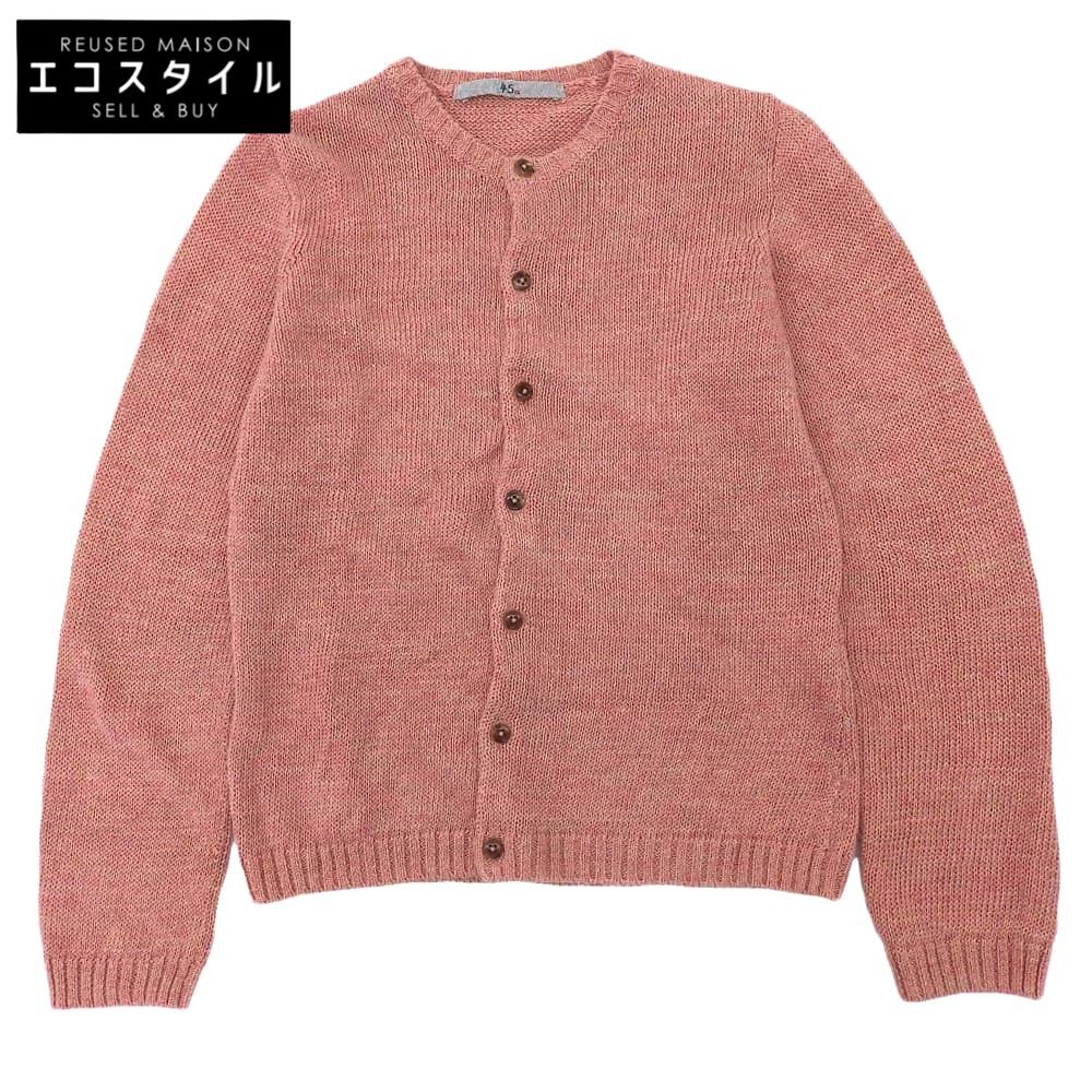 45R フォーティファイブ アール リネン ニットカーディガン トップス レディース ピンク 2 5038041 2