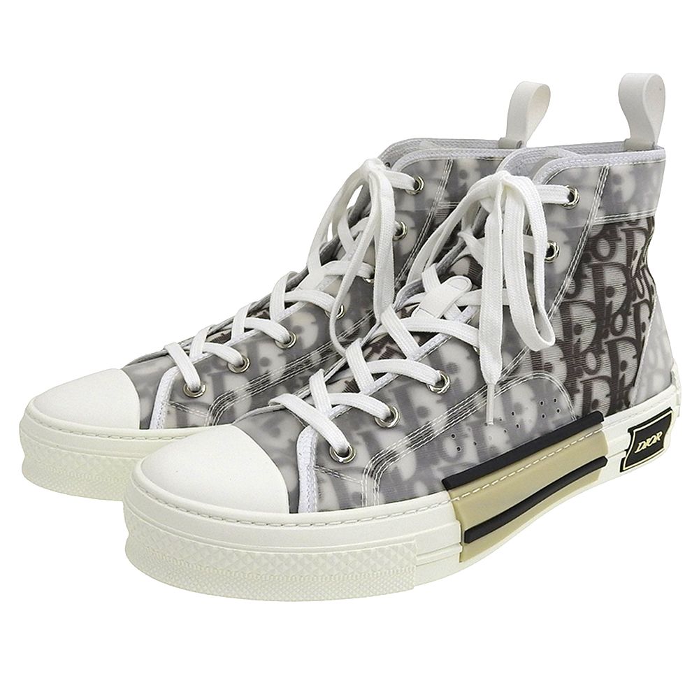 DIOR ディオール B23リーグ オブリークキャンバスハイトップスニーカー シューズ メンズ ホワイト×ブラック 26.0cm 22RLS 41