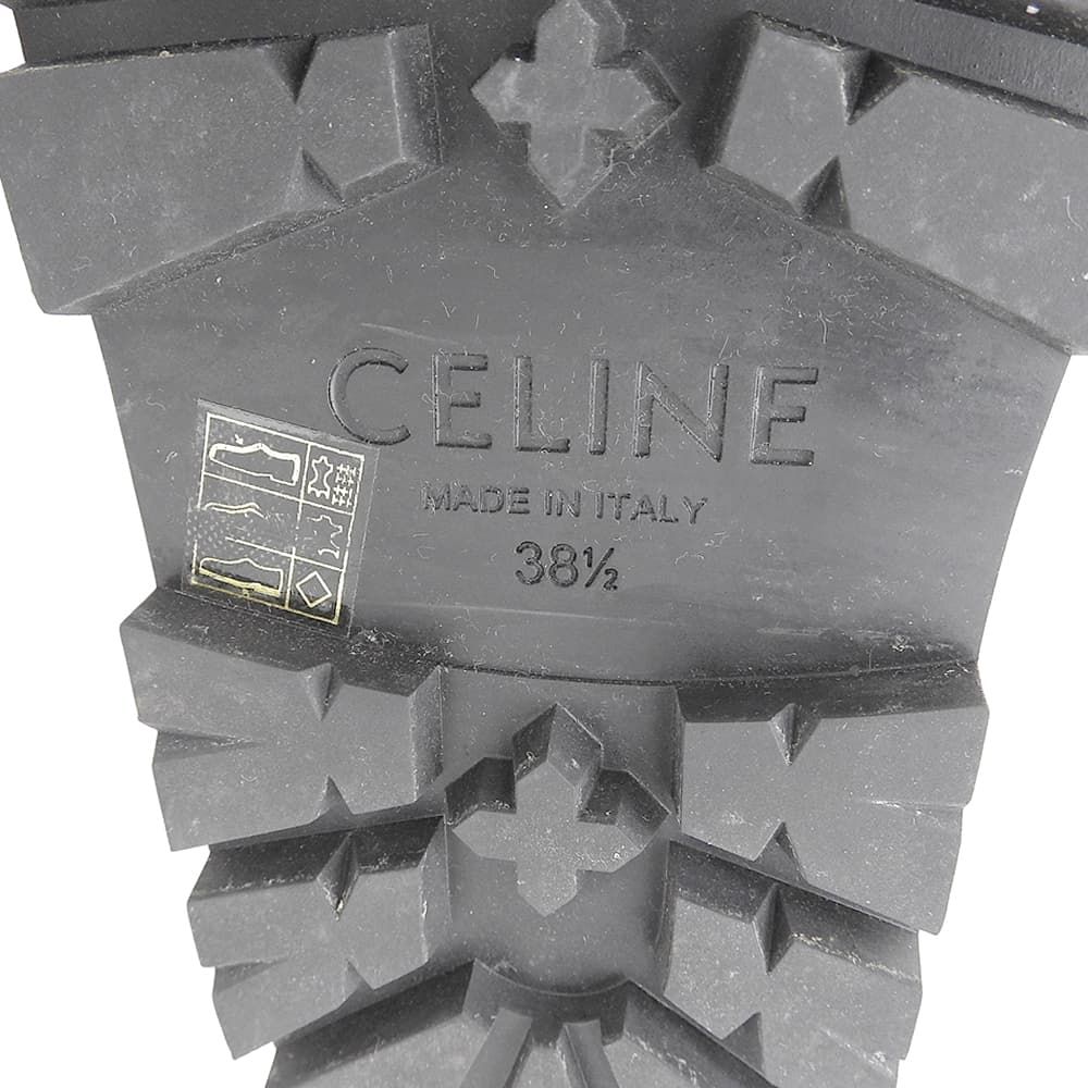  CELINE セリーヌ レザー×ファブリック サンダル BULKY シューズ レディース 黒 ブラック 38 1 2 RM 1201 その他 靴