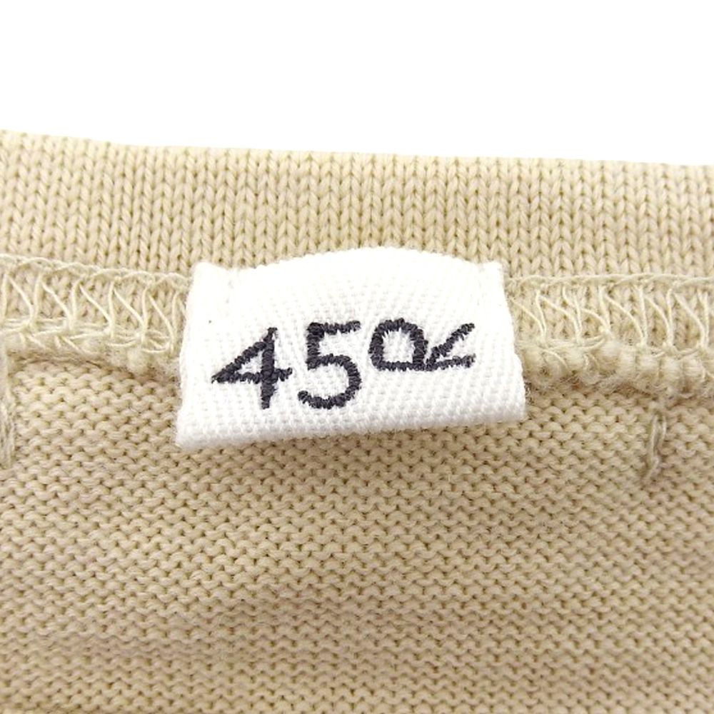  45 R フォーティファイブ アール 生成りベース USモーニットソーの908バスクTシャツ トップス ベージュ×ネイビー 3 その他 トップス