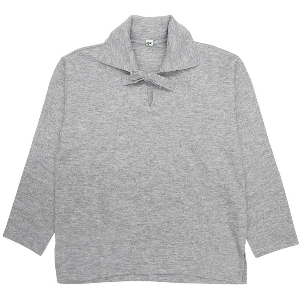 45R フォーティファイブ アール フロート縮絨の908マリンプル ボウタイニット トップス レディース グレー 2 8108059 2