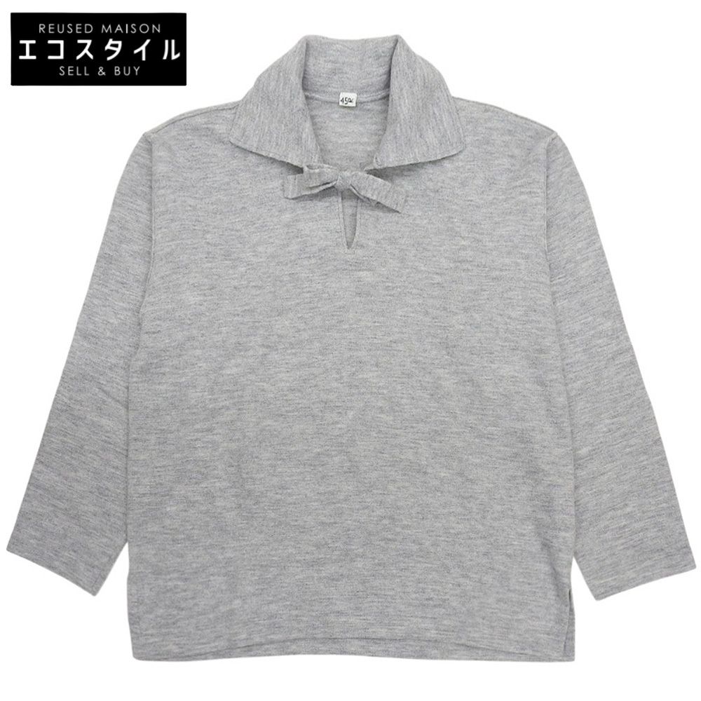 45R フォーティファイブ アール フロート縮絨の908マリンプル ボウタイニット トップス レディース グレー 2 8108059 2