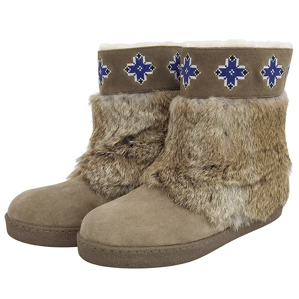 Tory Burch トリーバーチ ラビットファー ムートンブーツ シューズ メンズ ブラウン 10 10