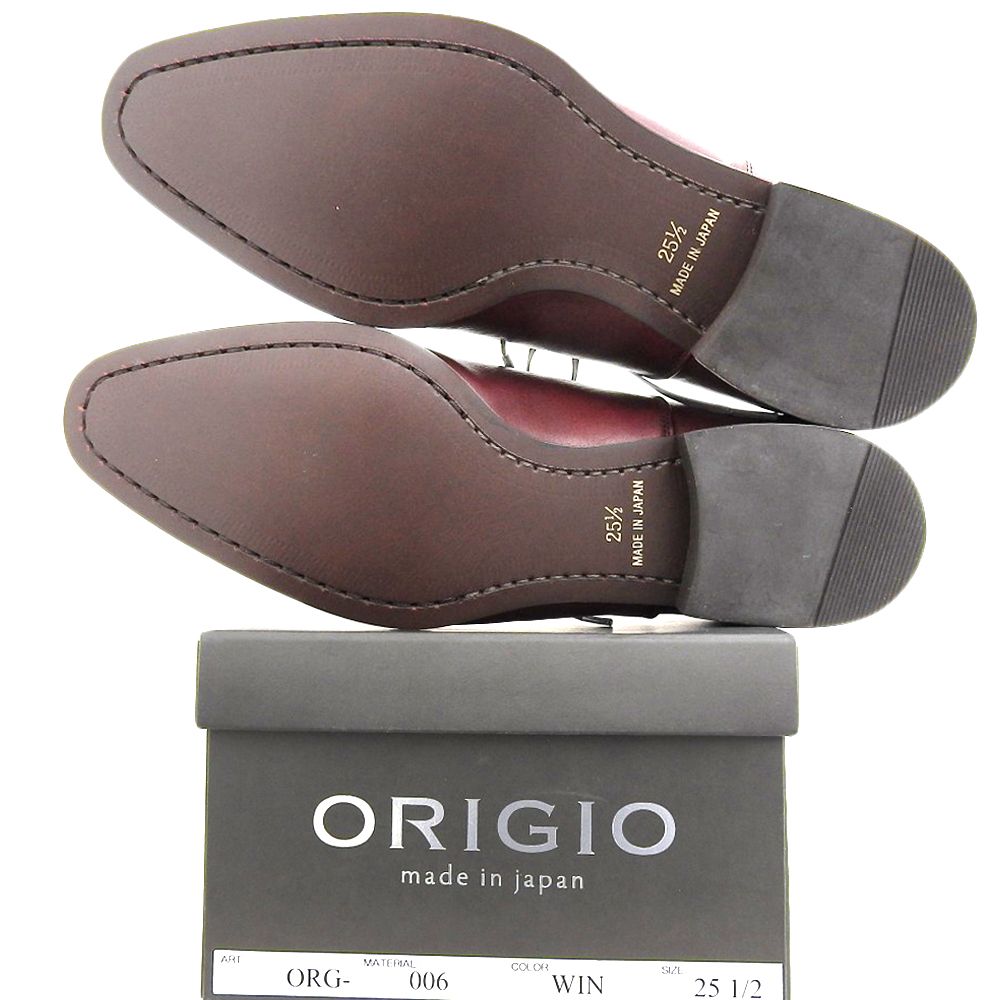  ORIGIO オリジオ キャップトゥ ストレートチップ クラシック レザーシューズ メンズ ワイン 25 5 cm ORG 006 その他 靴
