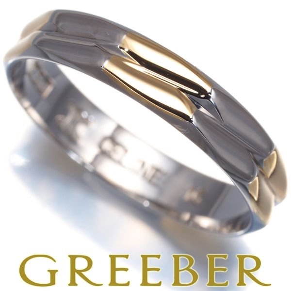 CELINE セリーヌ　Pt850＆K18　ペアリング　ウエディングバンド セリーヌ リング ウェディング コンビカラー 16号 K18YG/Pt850 #179588